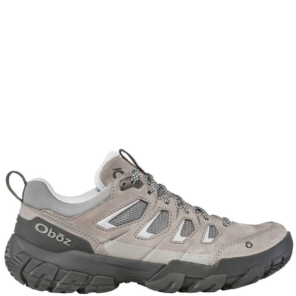 NEW OBOZ women's sawtooth x low b-dry waterproof trail shoes in haze gray